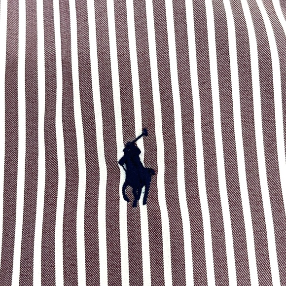 Ralph Lauren Slim Fit Performance Button Down | Size:Medium | Color: Burgundy - Picture 5 of 11